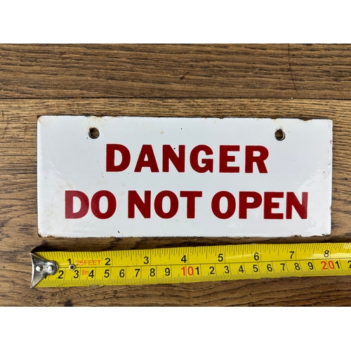 170 - Danger Do Not Open Double sided Enamel Sign