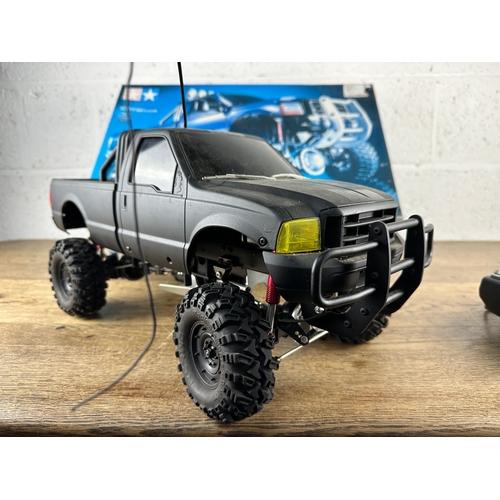 94 - Tamiya Ford F-350 High Lift Radio Control Pick Up Truck With Controller