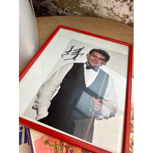 365 - Assorted Box Lot inc. Jimmy White Autograph & Decanters