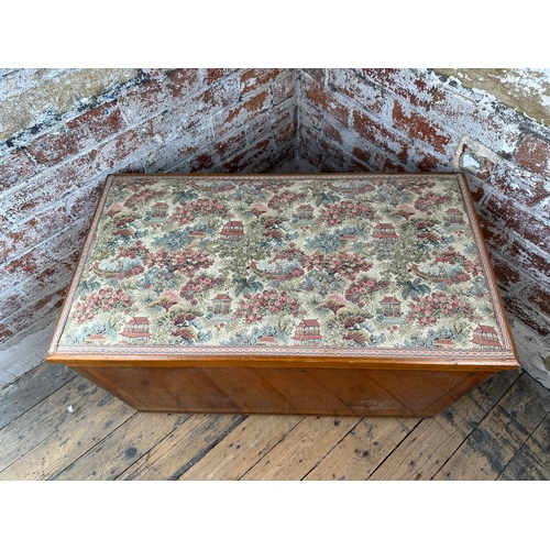 397 - Large Ottoman with Oriental Detailed Tapestry Top