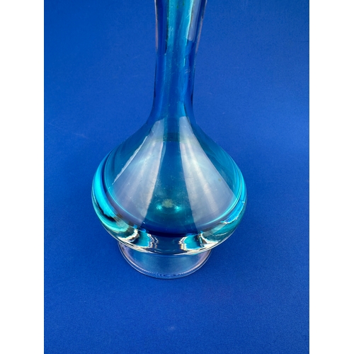 155 - Blue Glass Footed Bud Vase