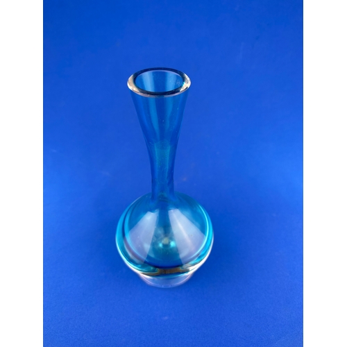 155 - Blue Glass Footed Bud Vase
