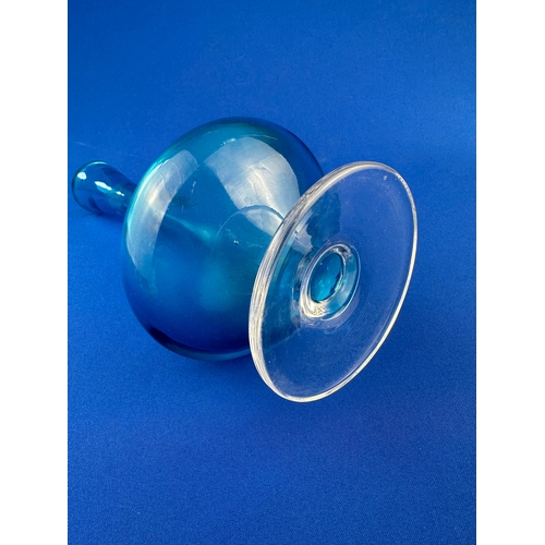 155 - Blue Glass Footed Bud Vase