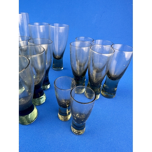 158 - Part Set of Holmegaard Smoked Glass Drinking Glasses