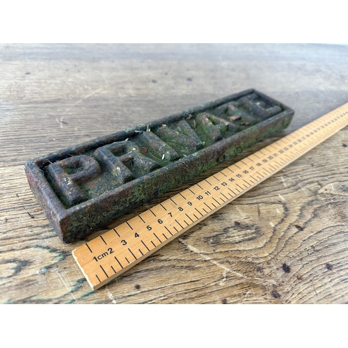 208 - Private Thick Cast Iron Sign