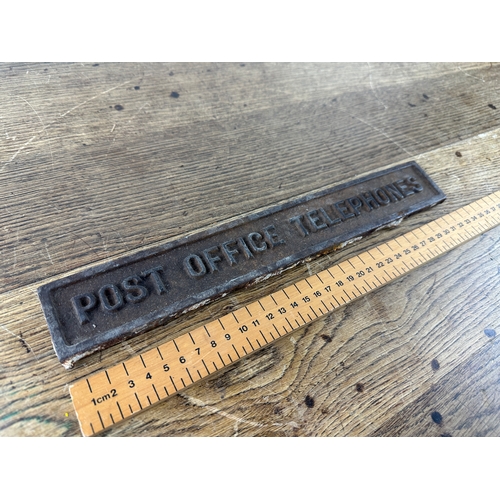 212 - Post Office Telephones Cast Iron Sign