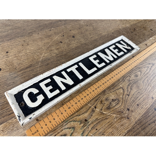 215 - Gentlemen Cast Iron Sign