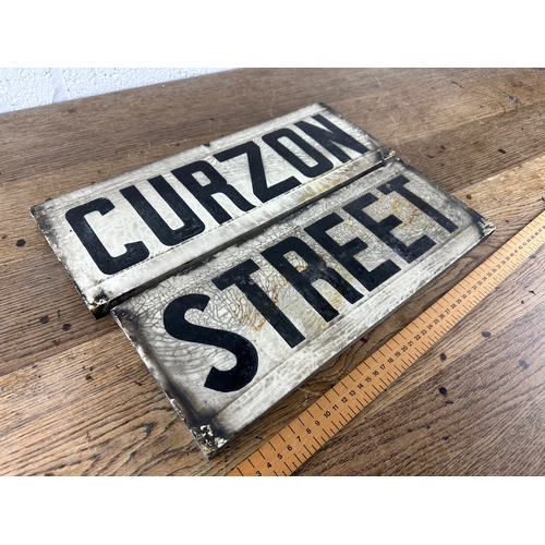 221 - Curzon Street Ceramic/Porcelain Street Sign