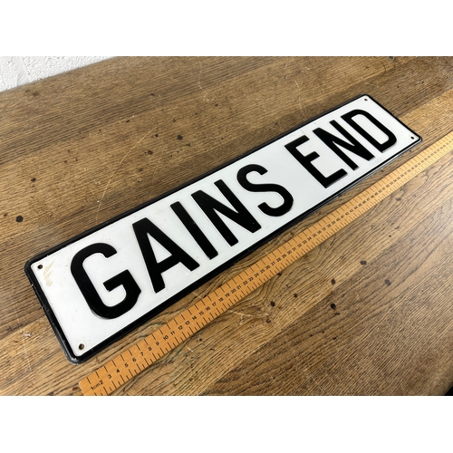 224 - Gaines End Pressed Aluminium Street Sign