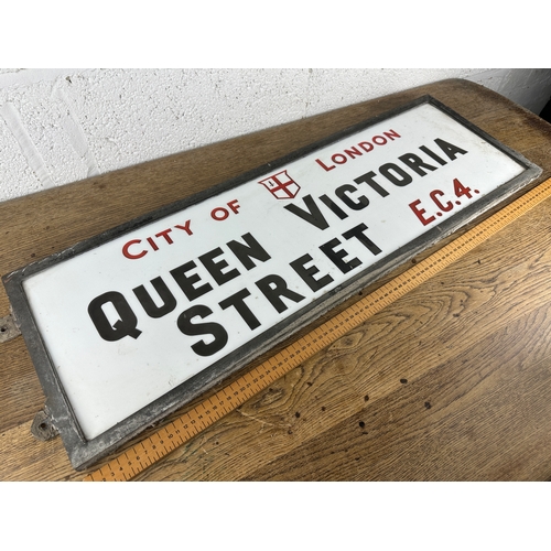 226 - City of London Queen Victoria Street Acrylic Street Sign with COA and Ephemera - see last photo