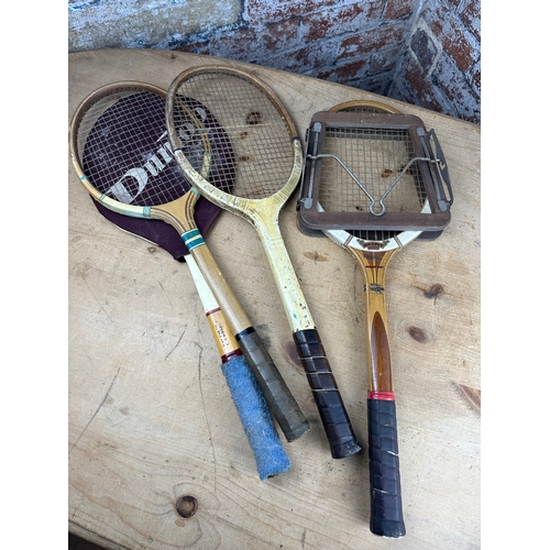 113 - Four Vintage Tennis Rackets