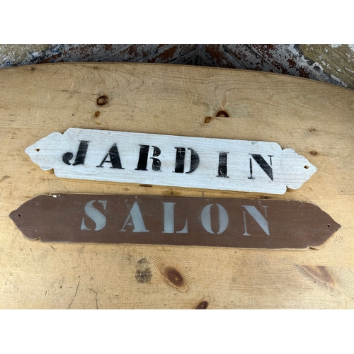 114 - Two Vintage Wooden French Signs