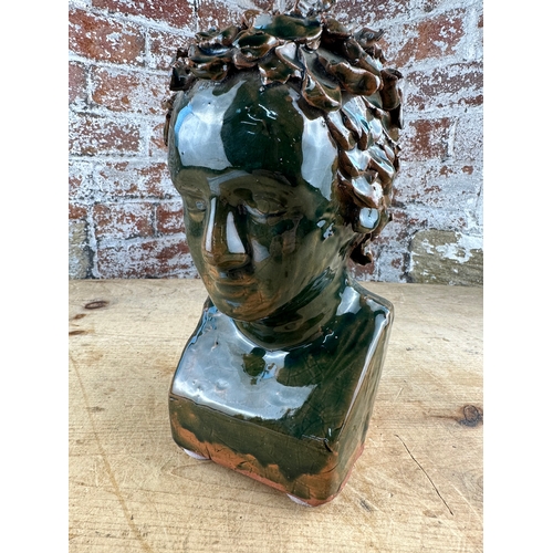 169 - Glazed Terracotta Studio Pottery Head
