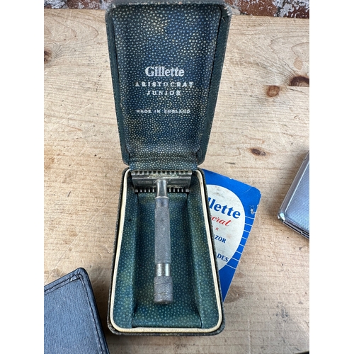 99 - Group of Vintage Razors including Gillette & Ever Ready with other Gentlemans Items.