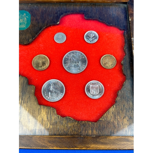 34 - Framed Uncirculated Rhodesian Coins