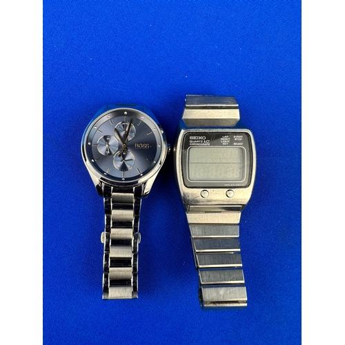 40 - Hugo Boss Watch & Vintage Seiko Digital Watch.