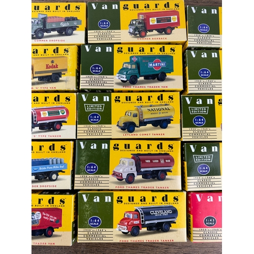 67 - 15 Vanguards - 14 1:64 Scale Diecast Trucks and 1 1:43 Scale For Anglia Van