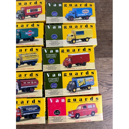 67 - 15 Vanguards - 14 1:64 Scale Diecast Trucks and 1 1:43 Scale For Anglia Van