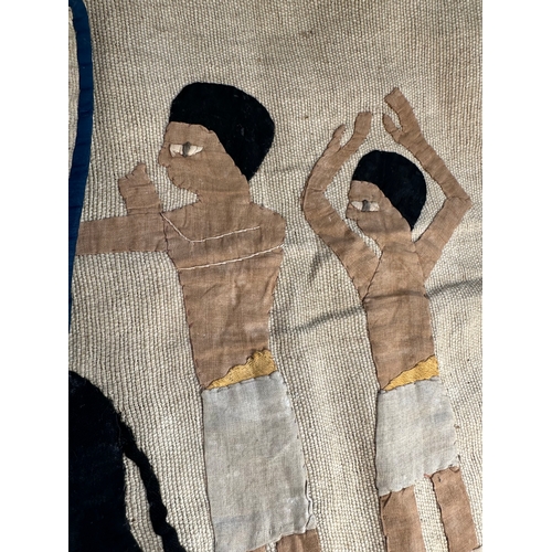 142 - Vintage Egyptian Textile Depiction of Picture Found in the Tomb of Ti.