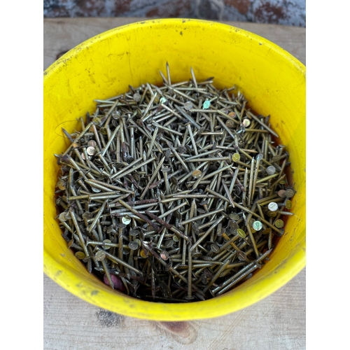 356 - Pail of Nails. Galvanised Nails 9kg