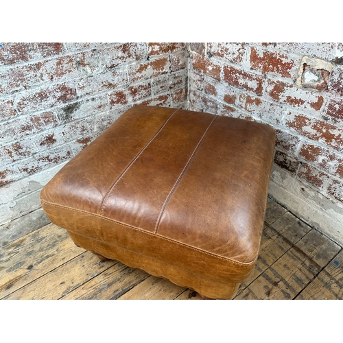 389 - Quality Italian Leather Foot Stool