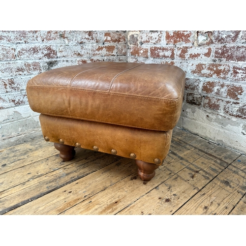 389 - Quality Italian Leather Foot Stool