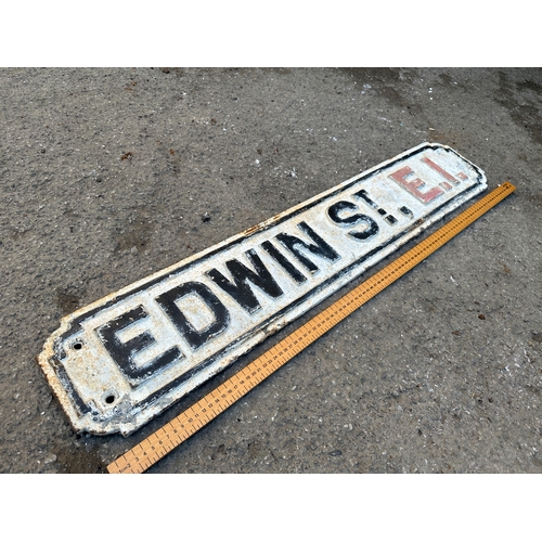 258 - Edwin St. Cast Iron Street Sign