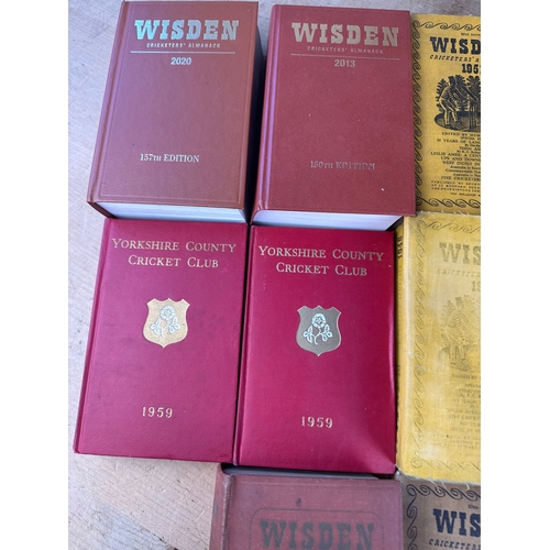 340 - Wisden Cricketers Almanack & Yorkshire County Cricket Club Books