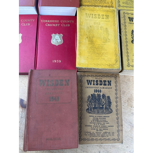 340 - Wisden Cricketers Almanack & Yorkshire County Cricket Club Books