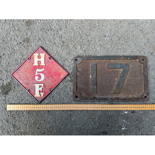 241 - Hydrant and 17 Cast Iron Signs