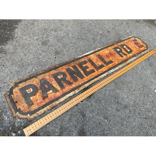 245 - Parnell Rd Cast Iron Street Sign