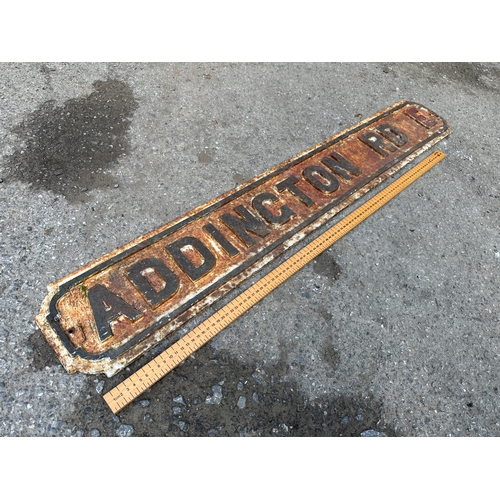 248 - Addington Rd Cast Iron Street Sign