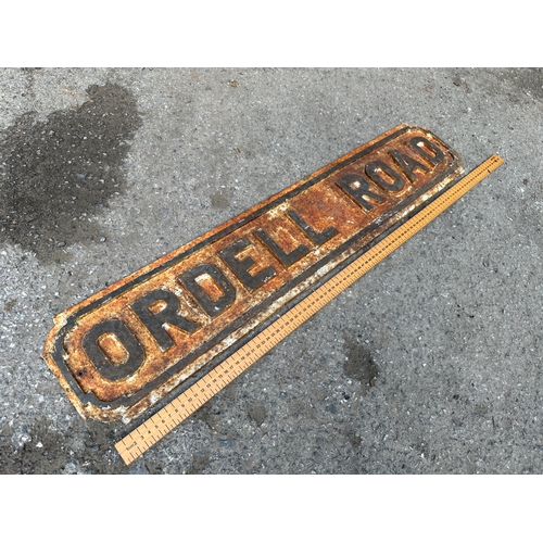 249 - Ordell Road Cast Iron Street Sign