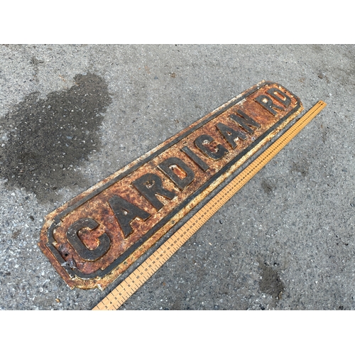 252 - Cardigan Rd. Cast Iron Street Sign