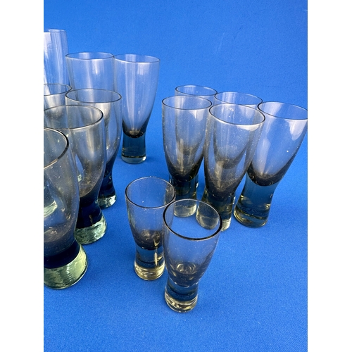 252 - Part Set of Holmegaard Smoked Glass Drinking Glasses