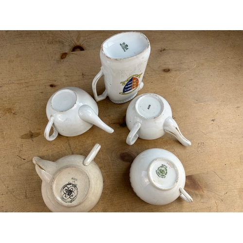 315 - Three Invalid Cups & Moustache Cup