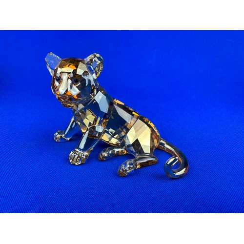 255 - Swarovski Crystal Endangered Wildlife Tiger Cub Seated 1016678 Boxed with COA