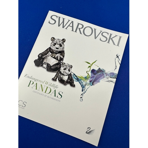 260 - Swarovski Crystal Endangered Animals Pandas 900918 with Box & COA