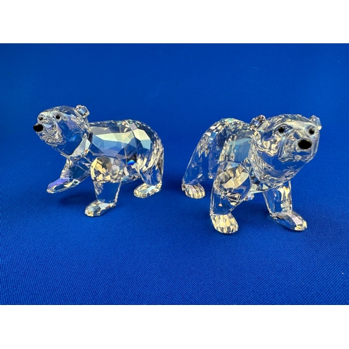 265 - Swarovski Crystal Endangered Animals Polar Bear Cubs 1079156 with Box & COA