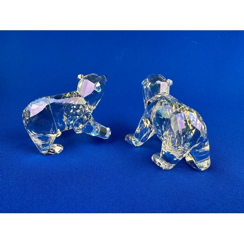 265 - Swarovski Crystal Endangered Animals Polar Bear Cubs 1079156 with Box & COA