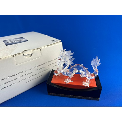 268 - Swarovski Crystal Fabulous Creatures The Dragon with Stand, Box & COA