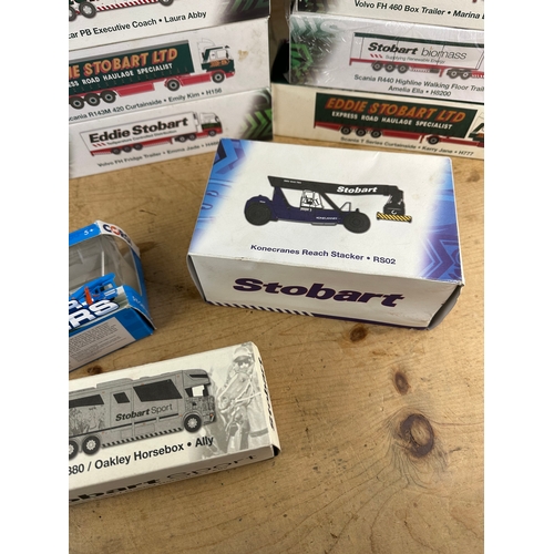 82 - Quantity of Boxed Eddie Stobart Trucks, Atlas Editions & Corgi