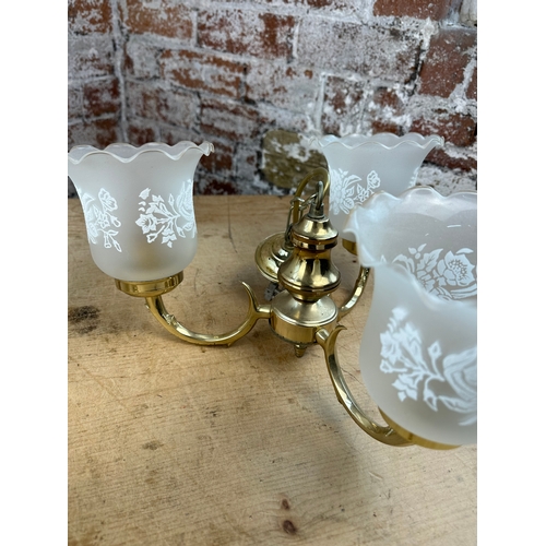 379 - Two Brass Pendant Lights