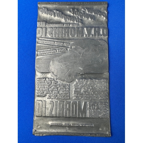 193 - Original Morris 10 Advertising Printing Plate