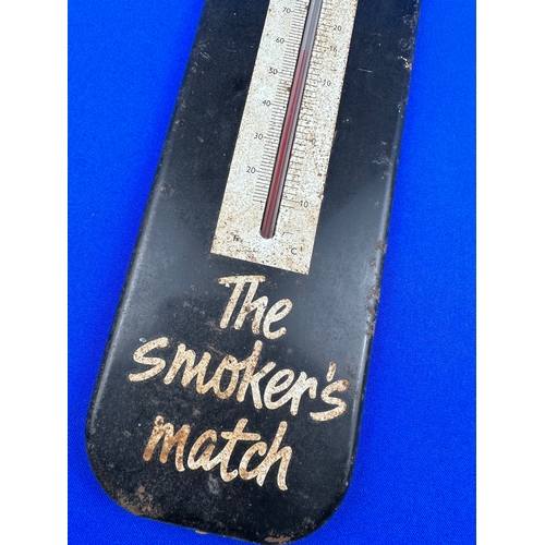 197 - Vintage The Smokers Match Advertising Thermometer.