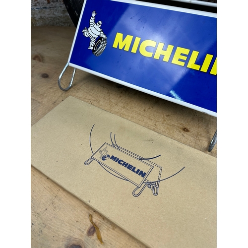 153 - Original Michelin Tyre Display Stand with box & Vintage Michelin Tyre