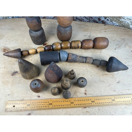 159 - Collection of Antique Plumbers Turnpins & Bobbins. Some very large in size.