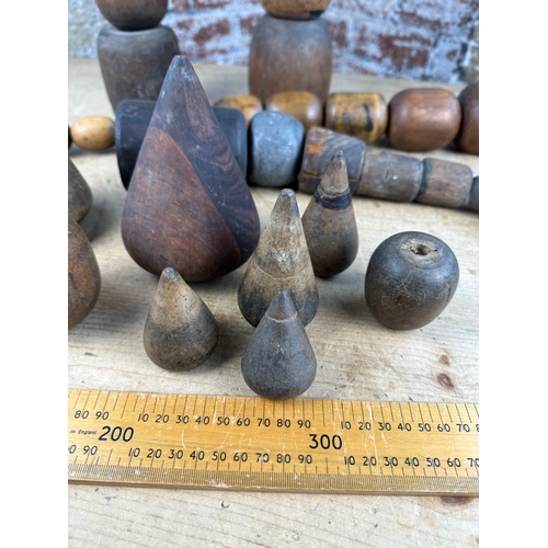 159 - Collection of Antique Plumbers Turnpins & Bobbins. Some very large in size.