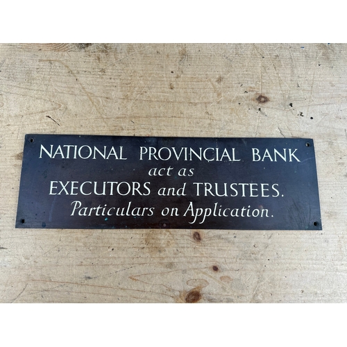 164 - Bronze National Provincial Bank Plaque