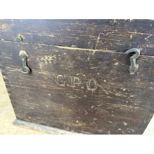 166 - Antique G.P.O. Wooden Car Battery Box